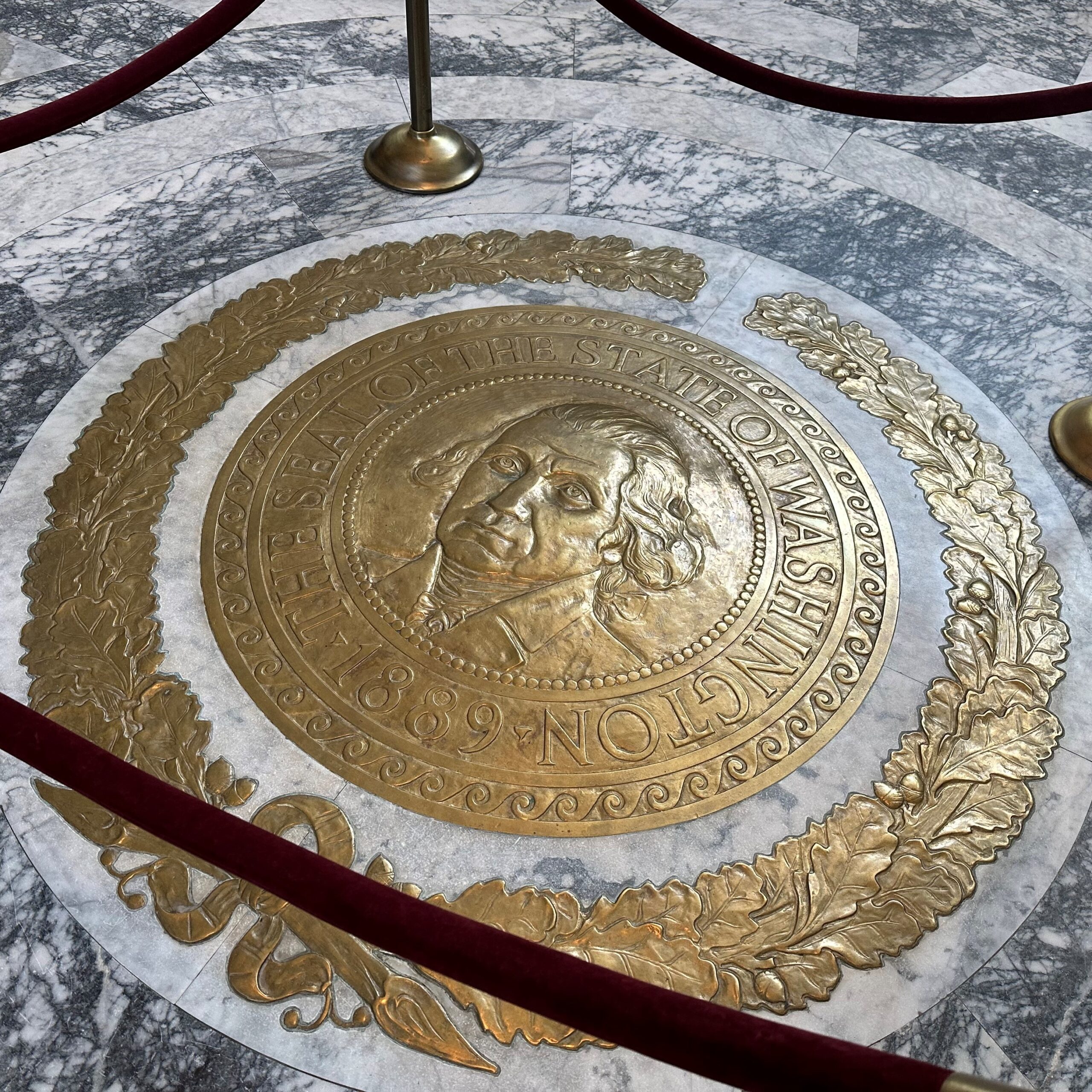 The Washington State Seal at the Capitol in Olympia.