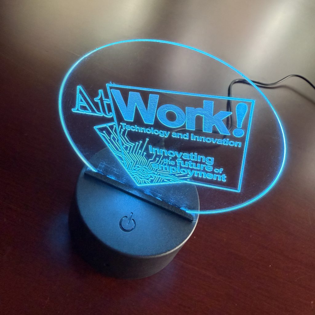 AtWork! Technology and Accessibility Glowing Sign